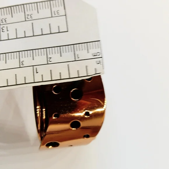 Vintage Renoir Copper Cuff Bracelet Swiss Cheese - Picture 4 of 5